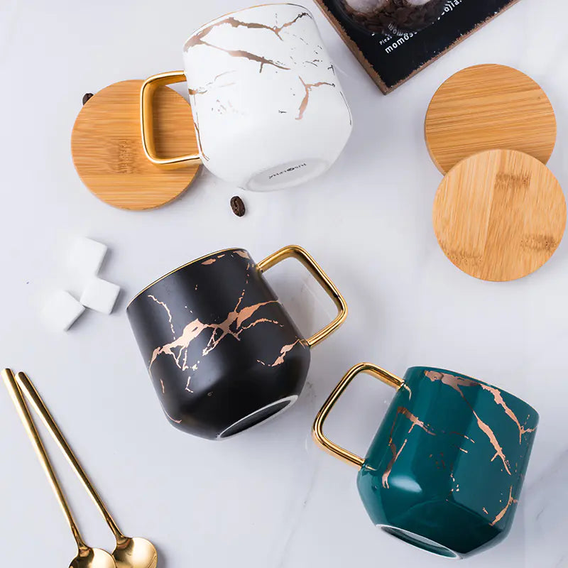 Marble Pattern Ceramic Mug for Home and Office