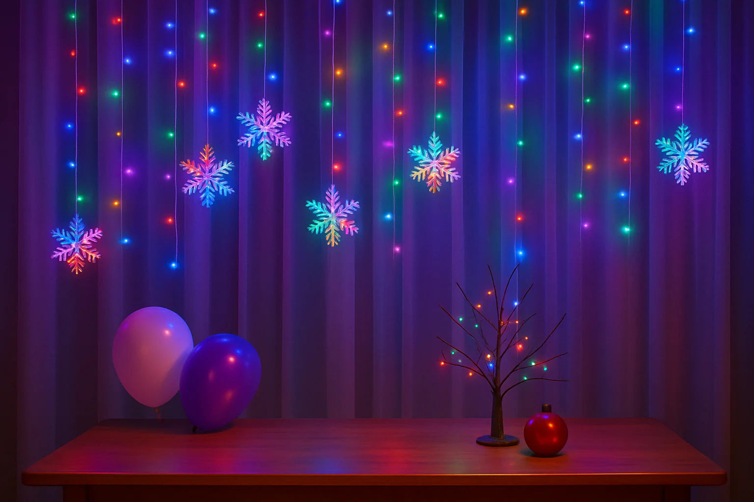 Snowflake Fairy Curtain Lights
